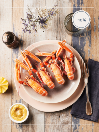 Langoustines moyennes cuites par nos soins