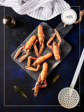 Langoustines moyennes cuites par nos soins