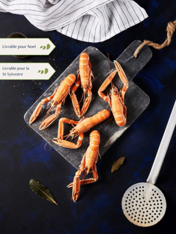Langoustines moyennes cuites par nos soins