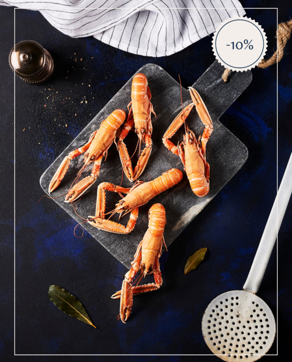 Langoustines moyennes cuites par nos soins