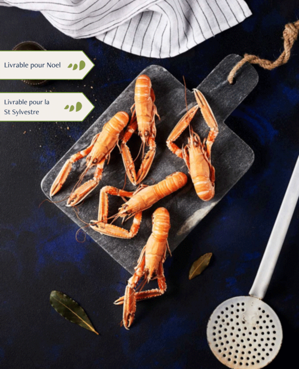 Langoustines moyennes cuites par nos soins