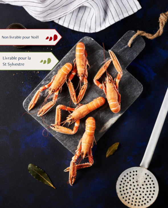 Langoustines moyennes cuites par nos soins