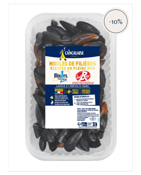 Moules de cordes Label Rouge en barquette 