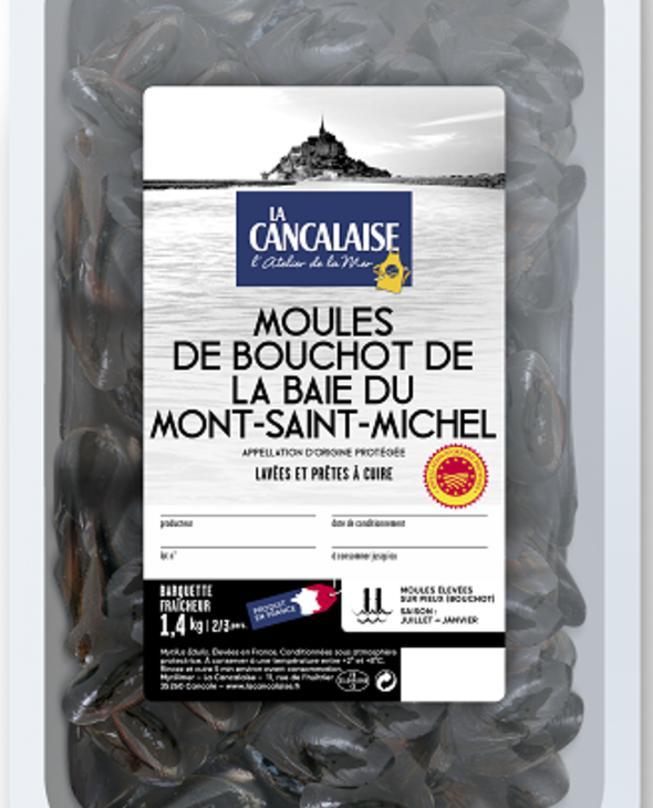 Moules de bouchot de la Baie du Mont-Saint-Michel AOP en barquette